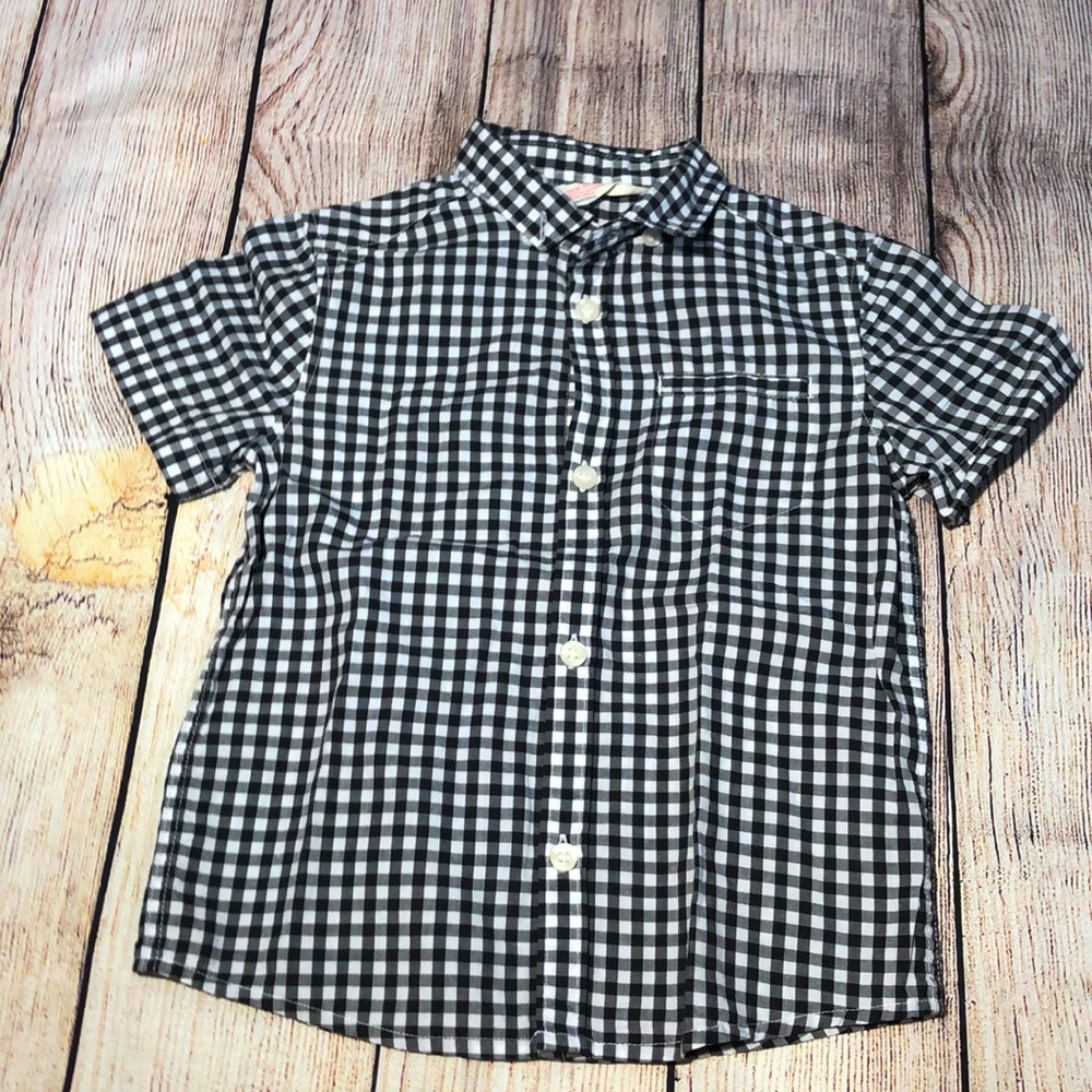 H&M button-Up Short Sleeves Kids Black/White Checkered